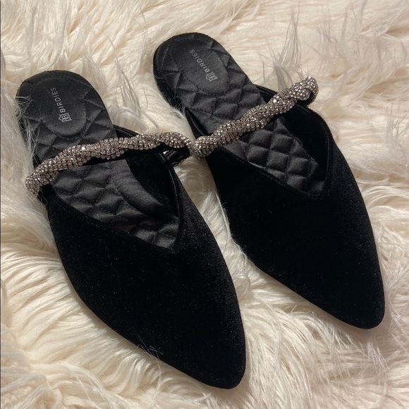 Birdies Black Mules Luxurious Velvet Design - Picture 1 of 7